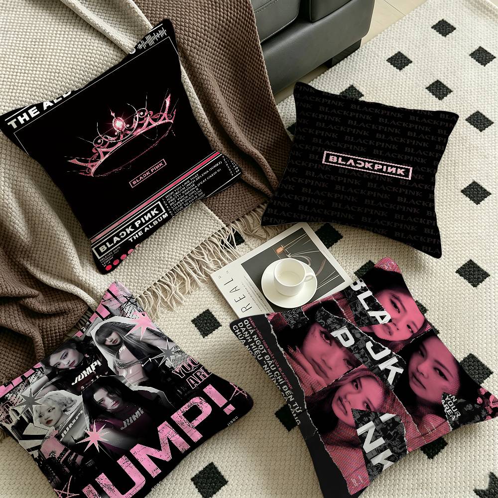 Home Textiles Group - Cuscino B-Black Kpop Group P-Pinks Gril,