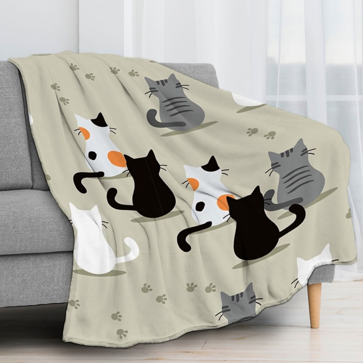 Your Home Textiles - Coperta con motivo gatto, perfetta per