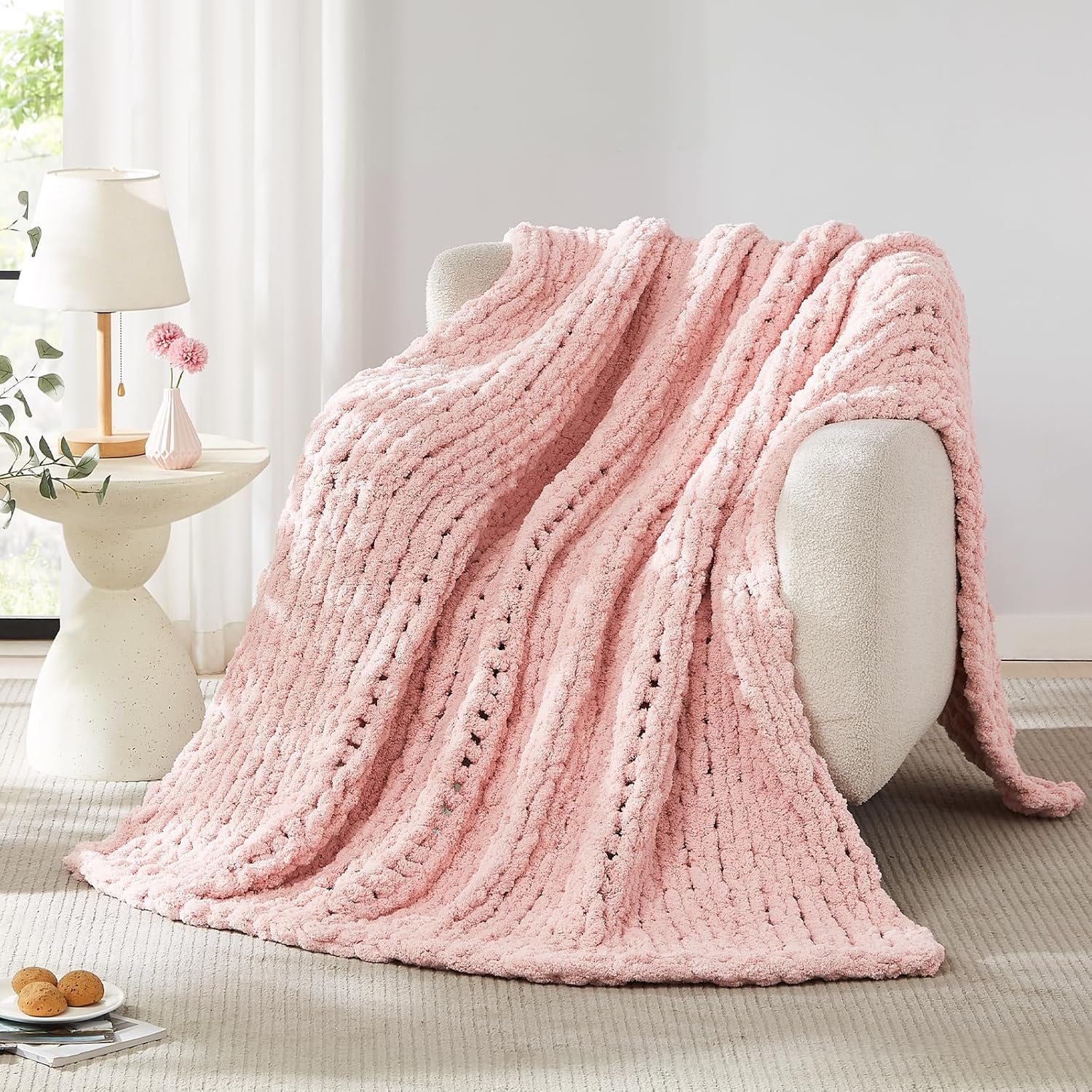Throw Blanket Chunky Knit - Coperta in maglia grossa Coperta in