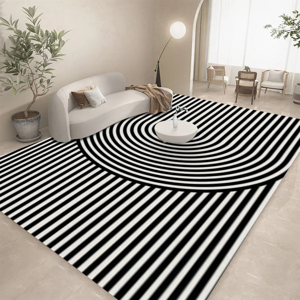Home Lines Textiles - HD-Nero Bianco Linea geometrica Arte astratta