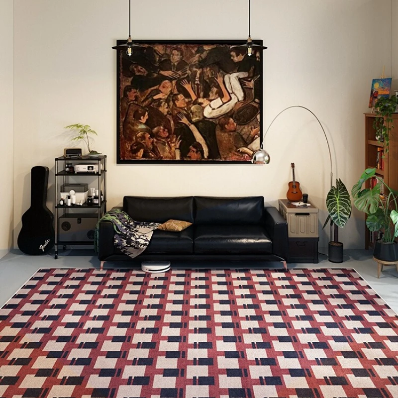 Home Lines Textiles - Tappeto Decorativo a Quadri Retrò per