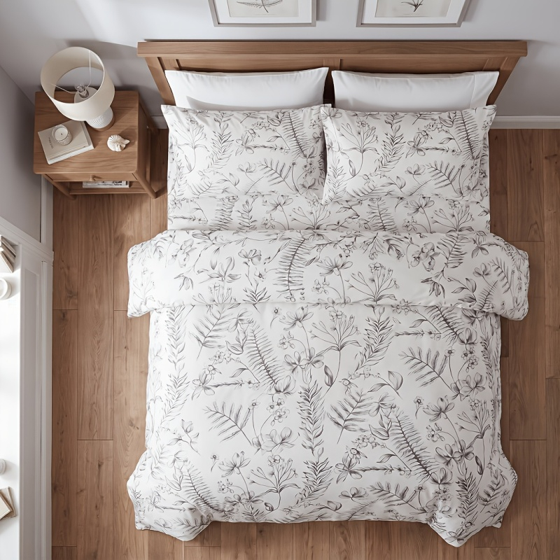Home Lines Textiles - Set Copripiumino Vintage con Disegno Botanico