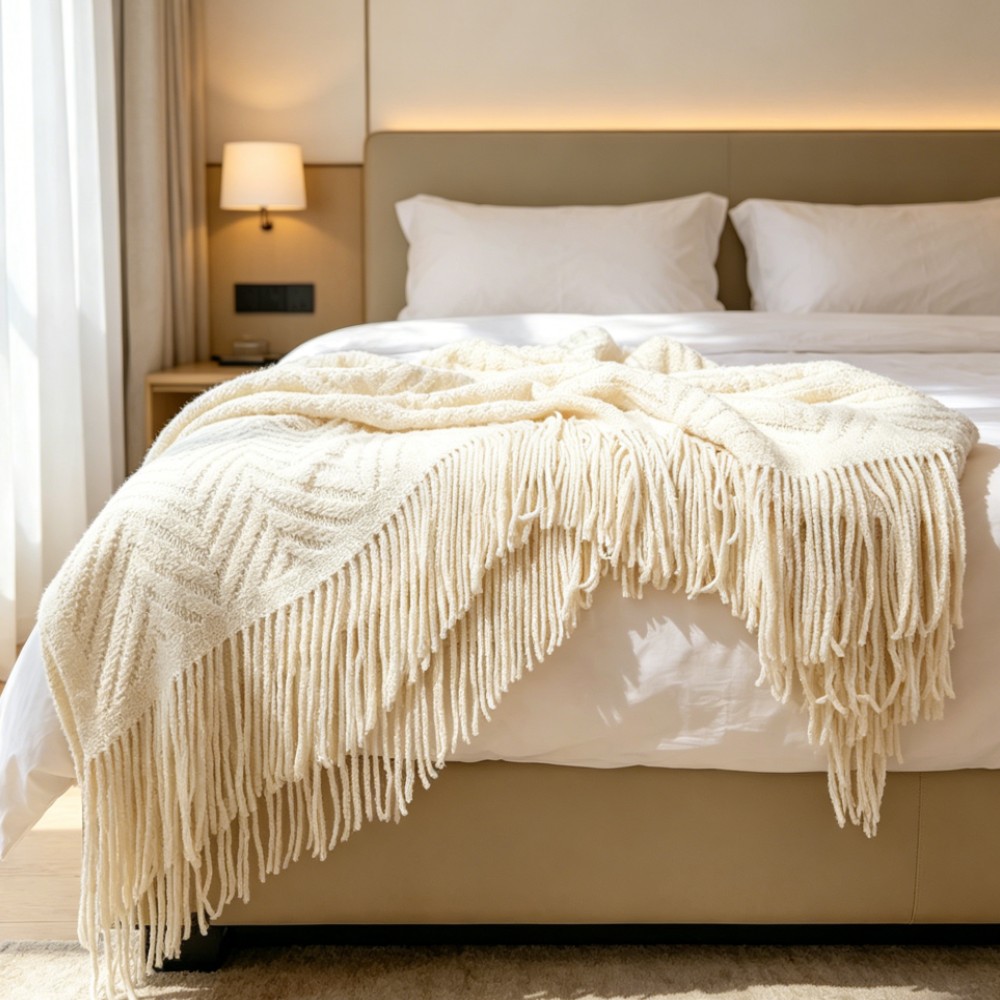 Throw Blanket Chunky Knit - Coperta di Lusso in Maglia Grossa