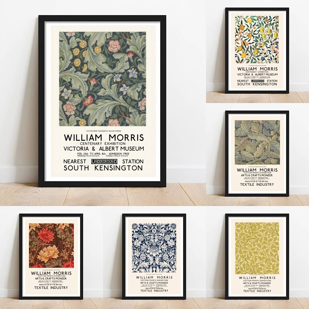Home Textiles Exhibition - Poster Vintage di William Morris con
